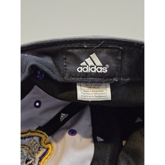 ECU East Carolina Pirates Adidas Strap Back Climalite Hat Cap Purple Gray - Picture 7 of 9